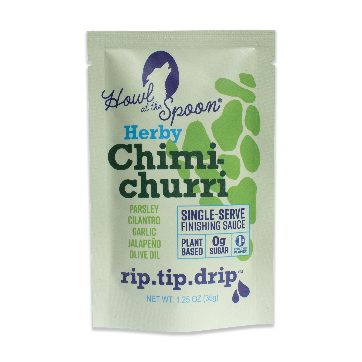 Chimichurri sauce packet from Howl at the Spoon