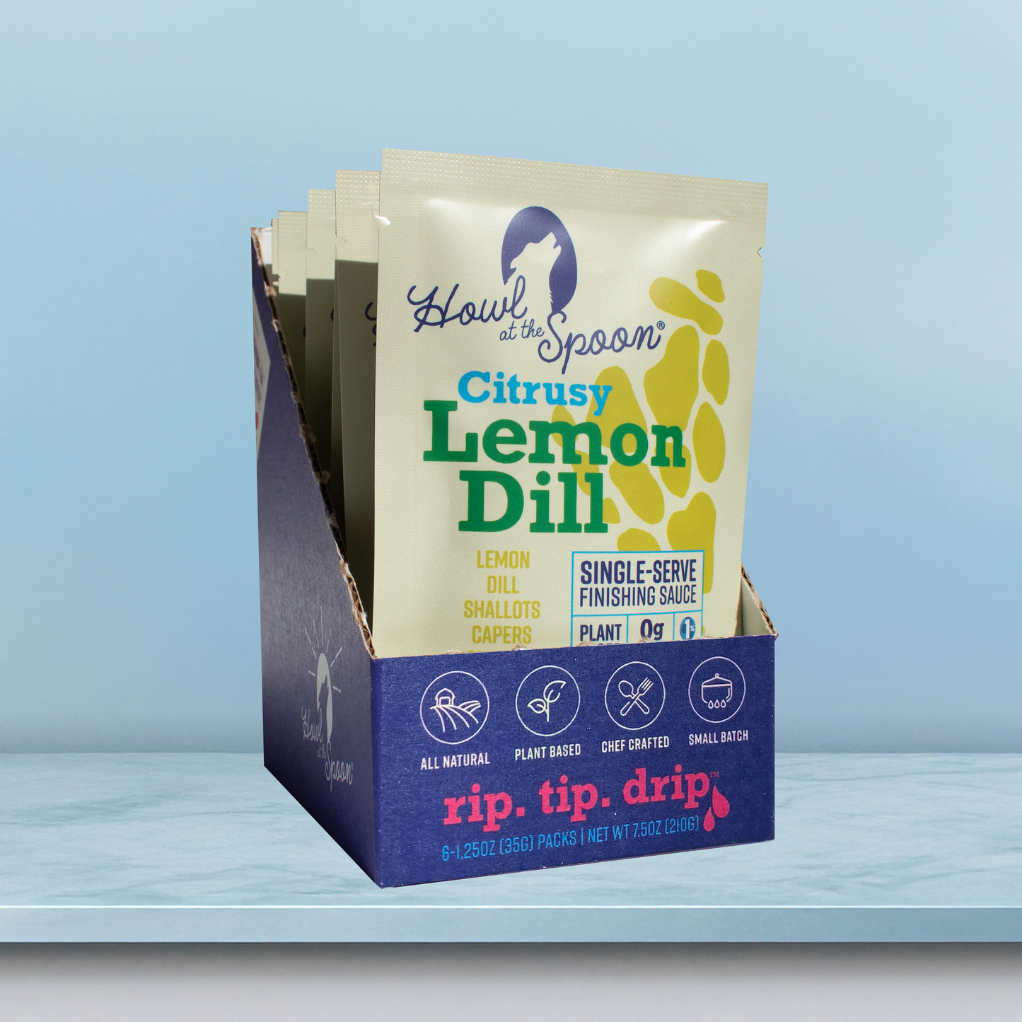 Lemon Dil Case of 6 Single-Serve Plant-Based Sauces – Vegan and Preservative-Free