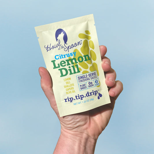 Actual size of Lemon Dill sauce packets from Howl at the Spoon