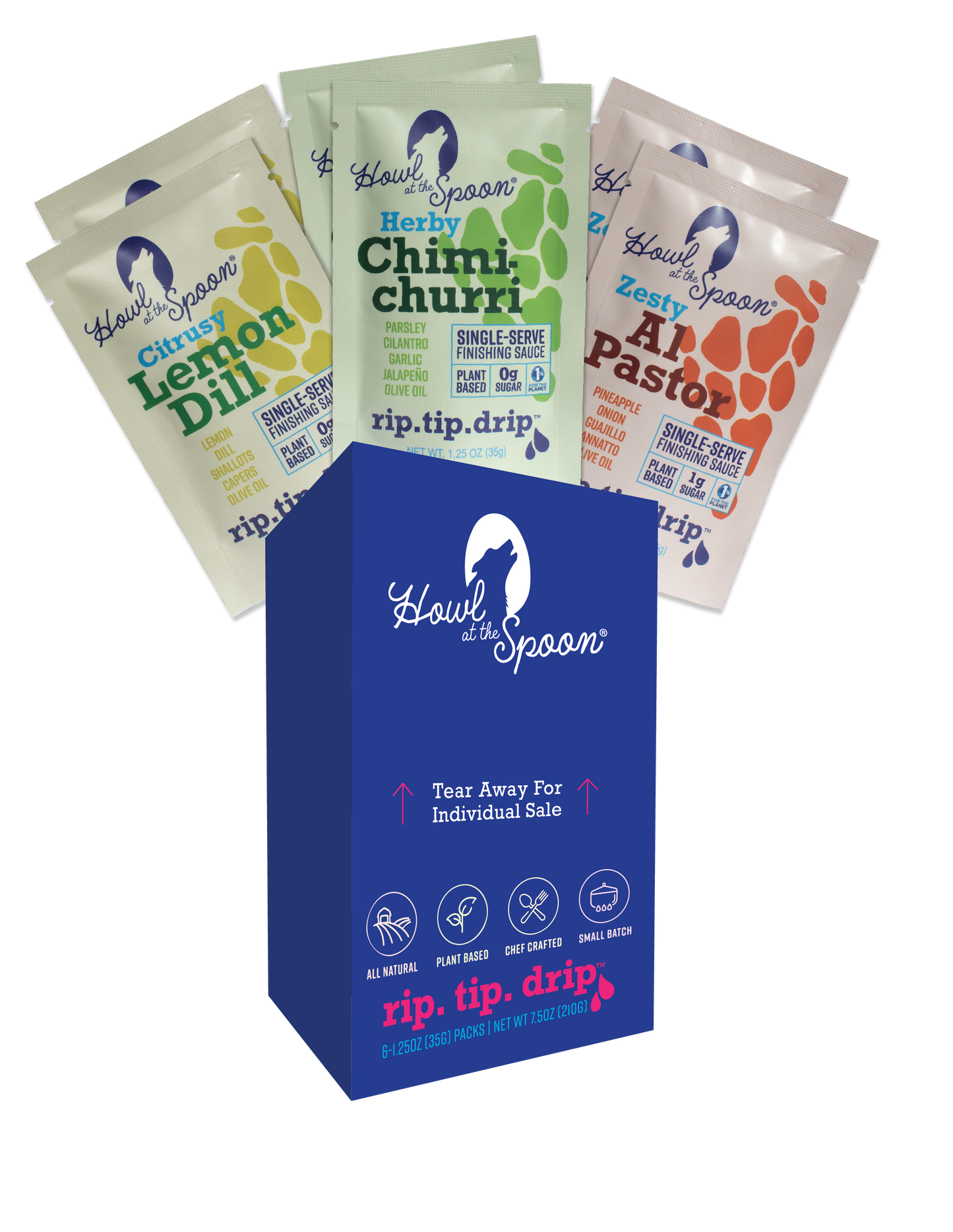 Mixed Case of 6 Single-Serve Plant-Based Sauces – Vegan and Preservative-Free