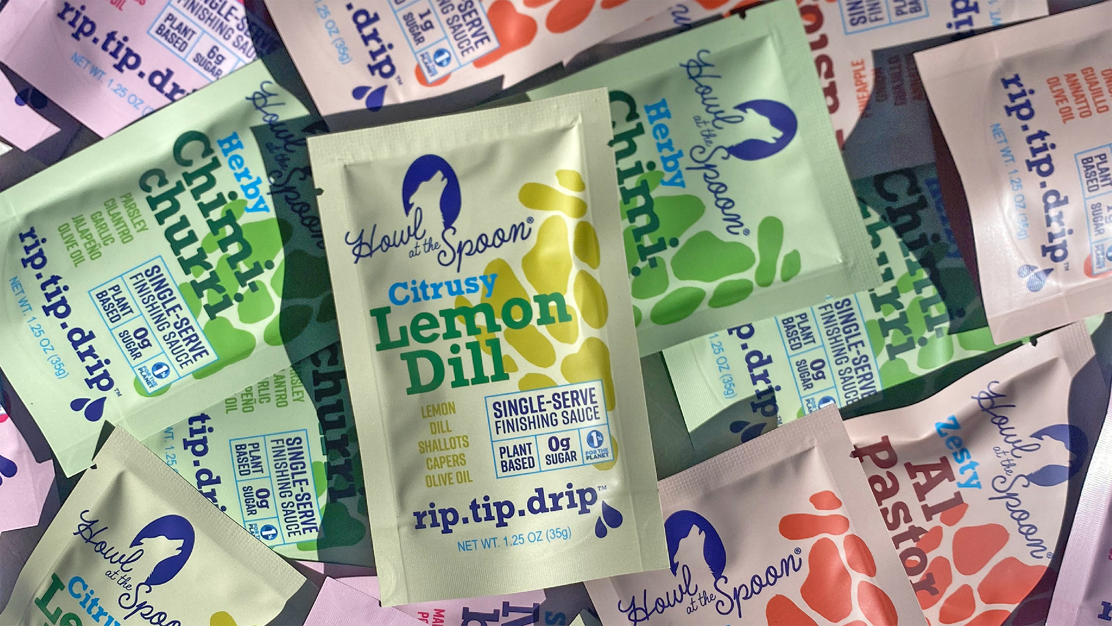 Pile of Howl at the Spoon single-serve sauce packets