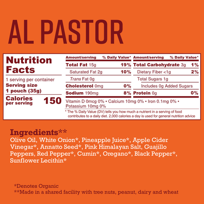 Howl at the Spoon's Al Pastor, 6 Single-Serve Sauces - No Preservatives, Natural, Plant Based, Vegan