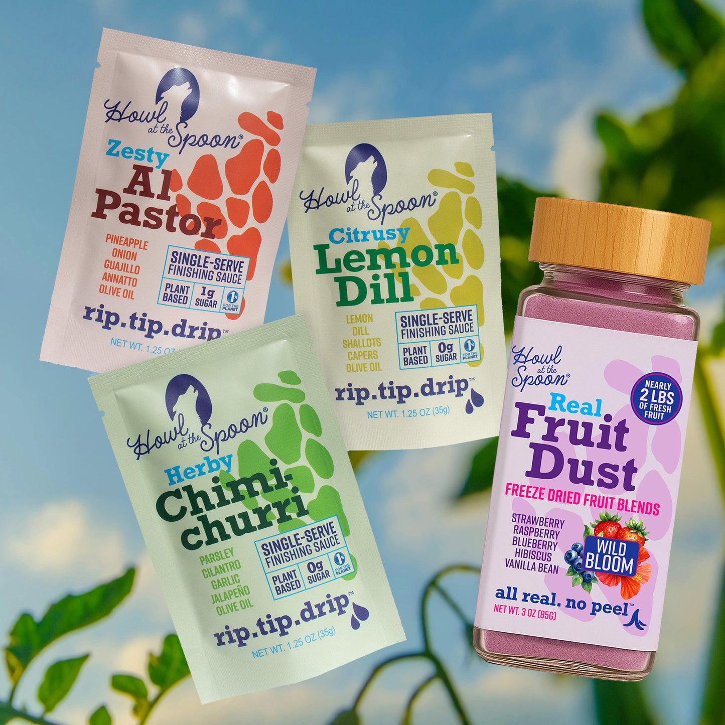 Flavor Starter Pack | Gourmet Sauce Variety + Fruit Dust for Meal Prep, Gifts & On-the-Go Flavor