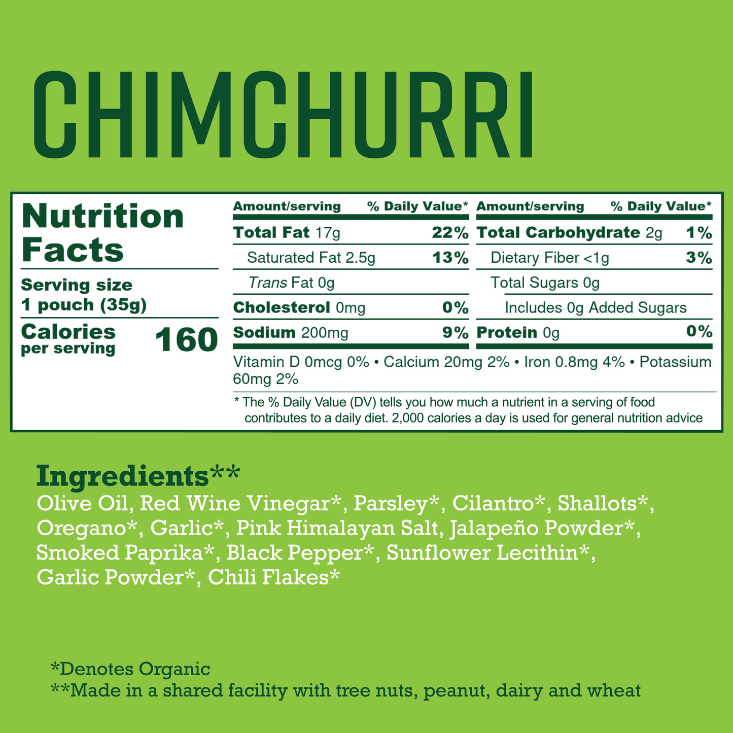 Howl at the Spoon's Chimichurri, 6 Single-Serve Sauces - No Preservatives, Natural, Plant Based, Vegan